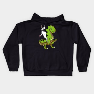 French Bulldog Riding T-Rex Dinosaur Kids Hoodie